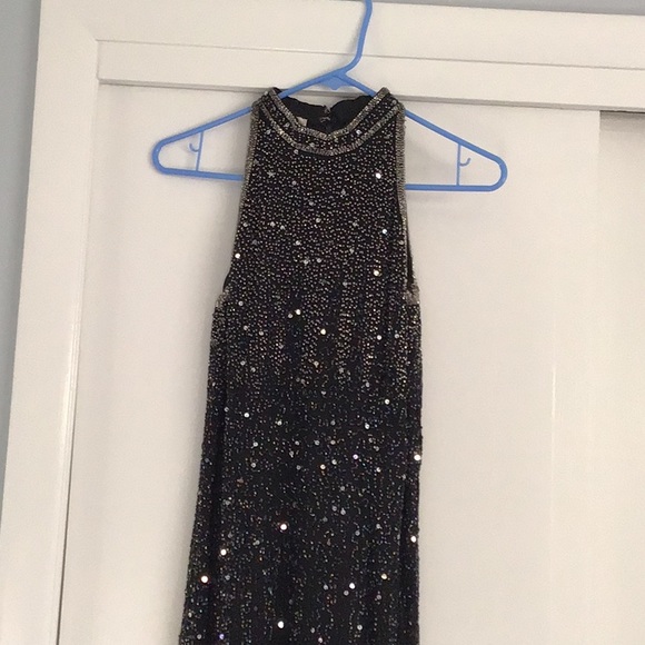 Stunning black beaded designer evening gown. - Picture 2 of 3